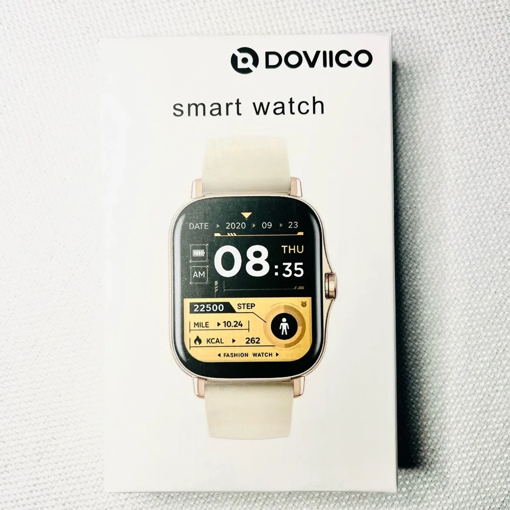 Smartwatch in Beige Strap and Gold Tone Watch Finish - New Boxed